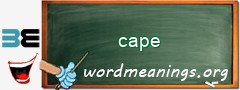 WordMeaning blackboard for cape